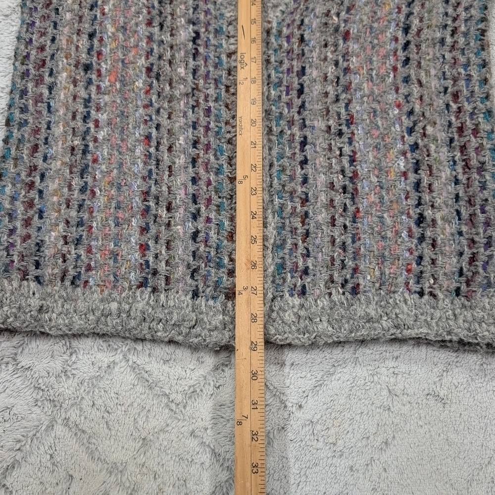 VTG Sinfully Original Sweater Womens L Gray Multi Knit Wool Chunky Cardigan Boho - Picture 6 of 7